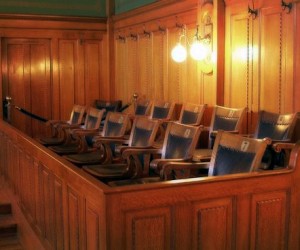 An empty jury box