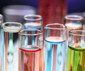 Various chemicals in test tubes